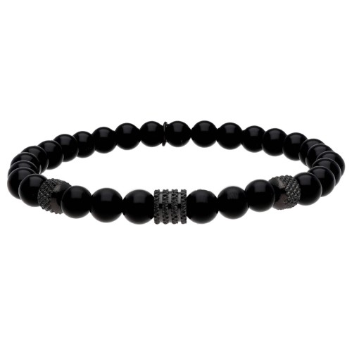 Pulsera acero y black agatha - BALI096-BB