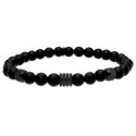 Pulsera acero y black agatha - BALI096-BB