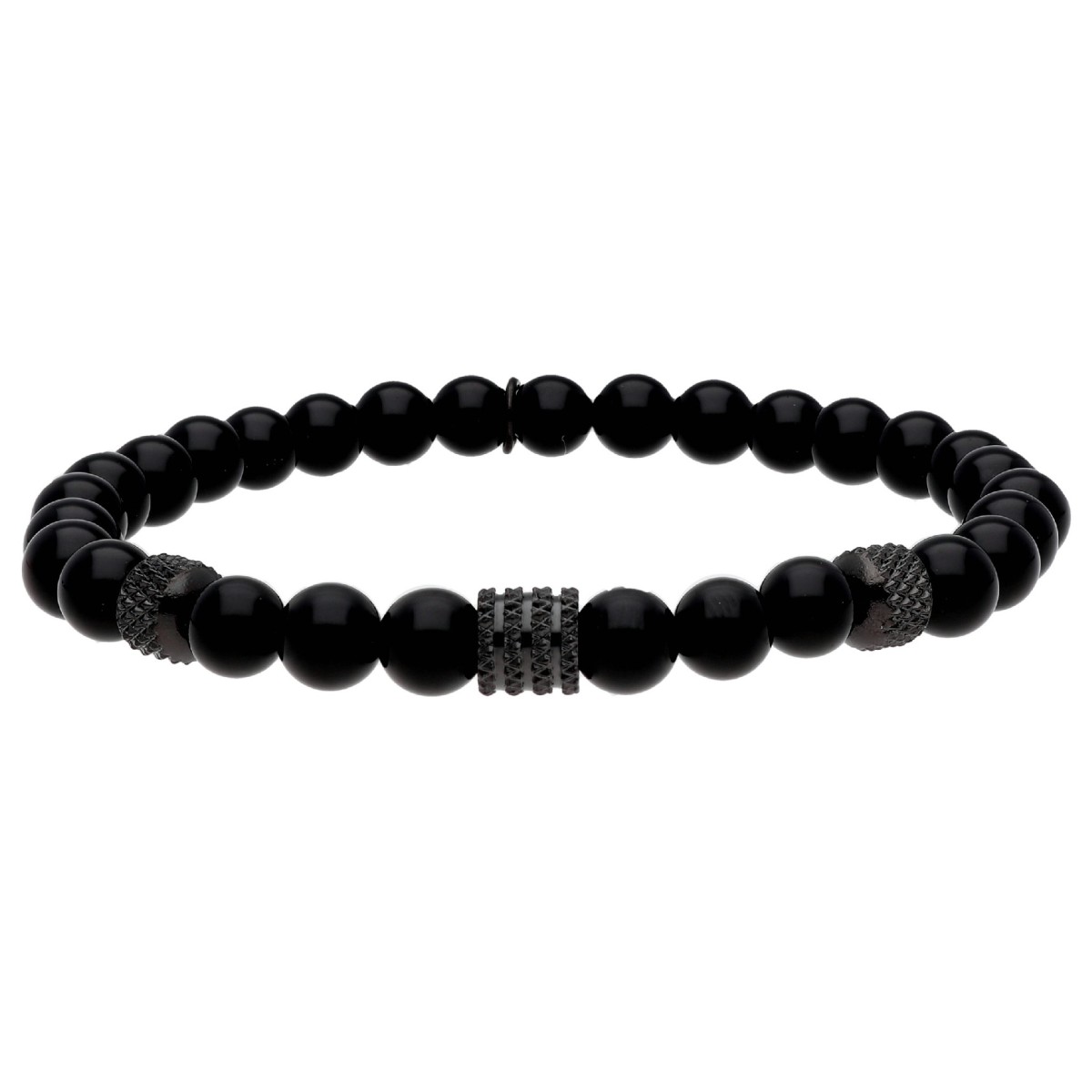 Pulsera acero y black agatha - BALI096-BB