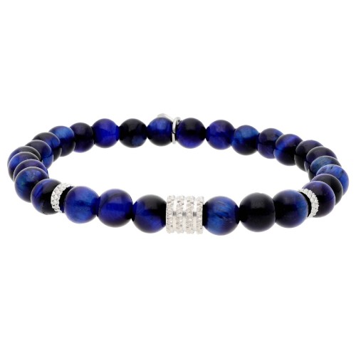 Pulsera acero y blue tiger eye - BALI096-TA