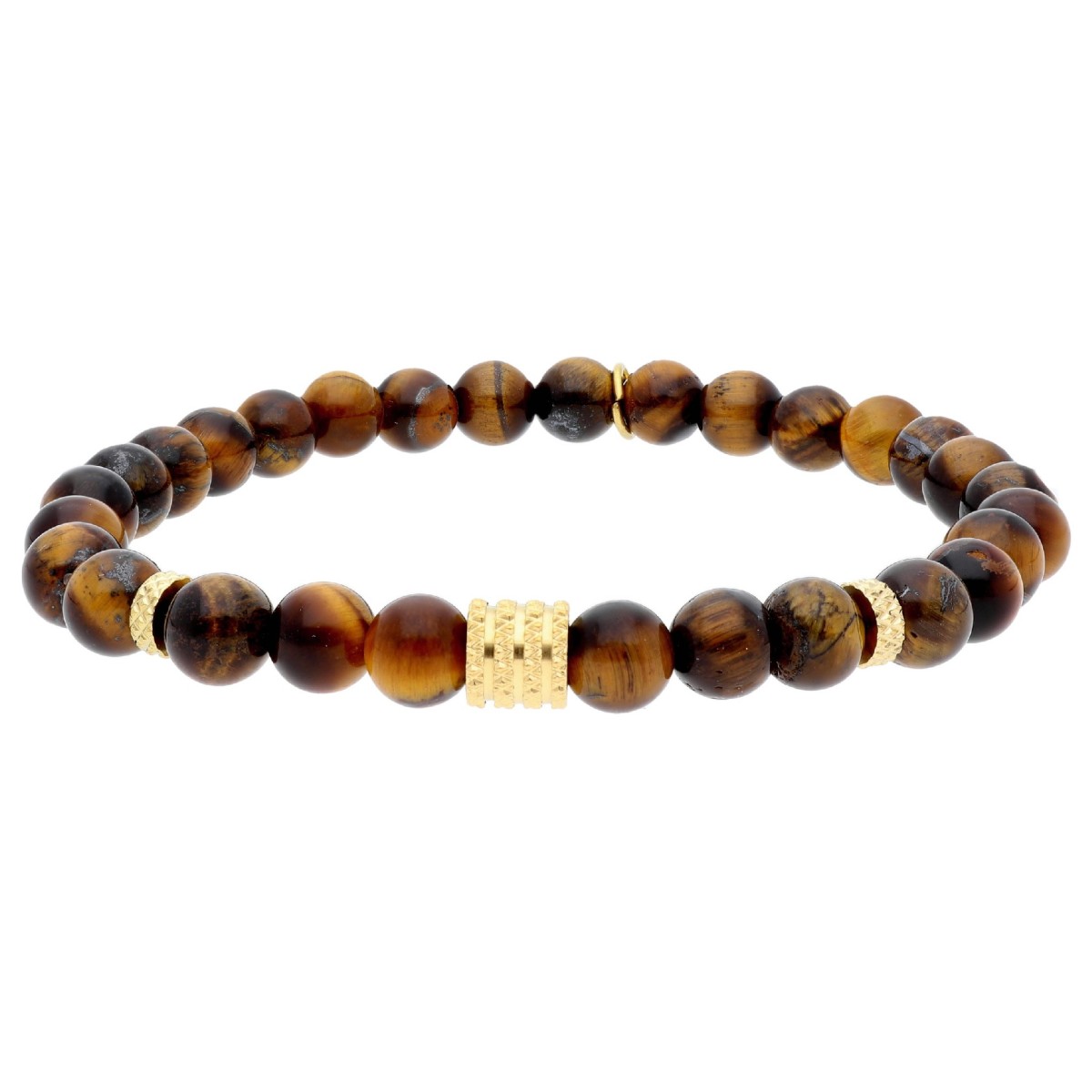 Pulsera acero y ojo de tigre - BALI096-TM