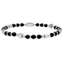 Pulsera acero y balck ágatha - BALI097-B