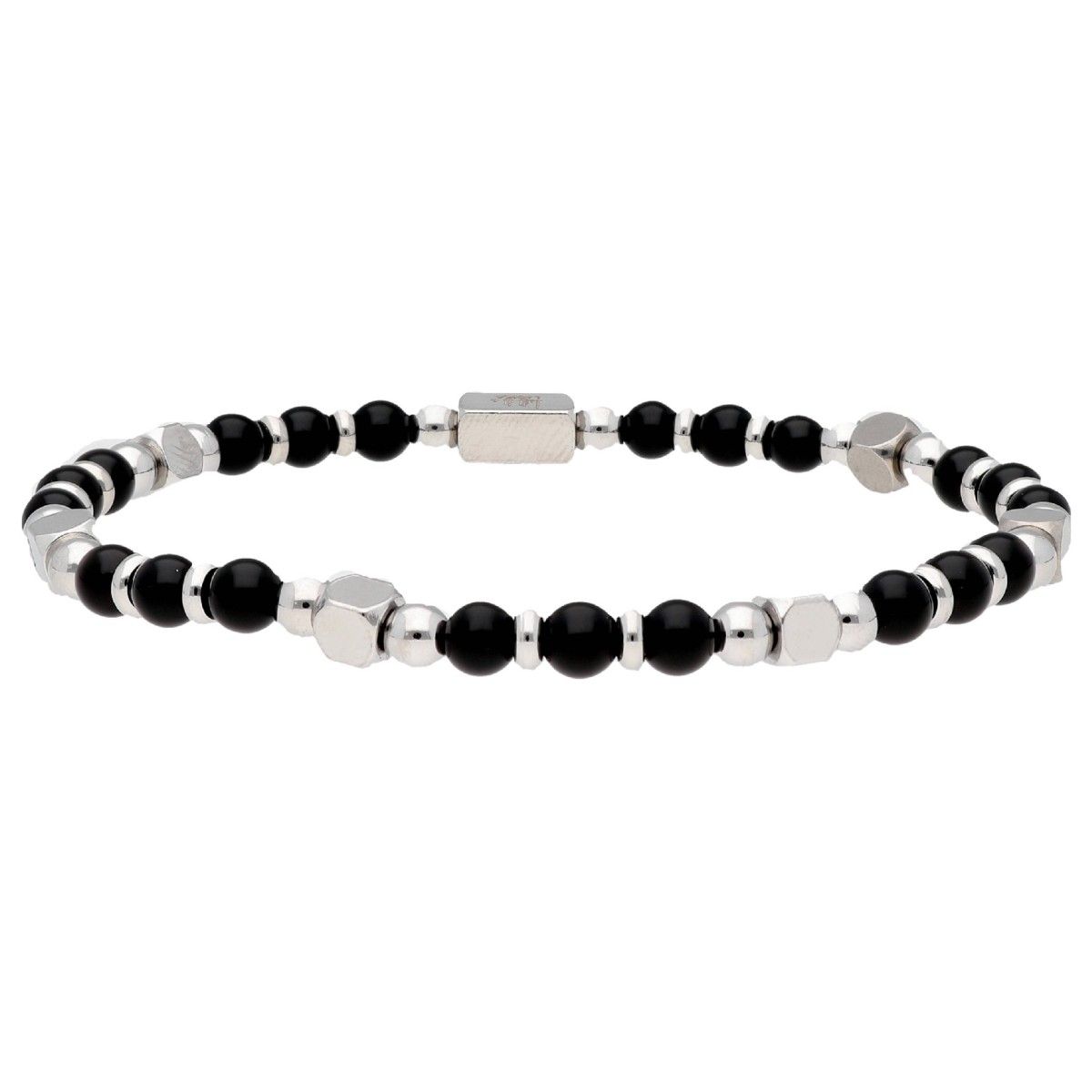 Pulsera acero y balck ágatha - BALI097-B