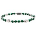 Pulsera acero y malachite - BALI097-M