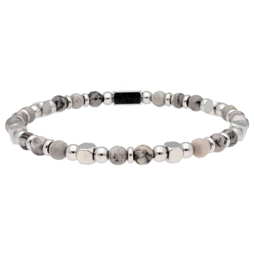 Pulsera acero y Map Jasper - BALI097-MJ