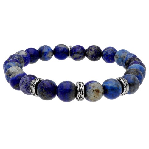 Pulsera acero y lapislazuli - BALI098-LP