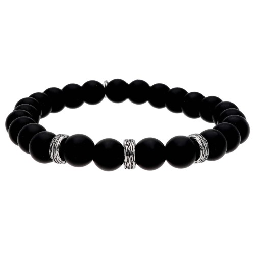 Pulsera acero y ónix - BALI098-OX