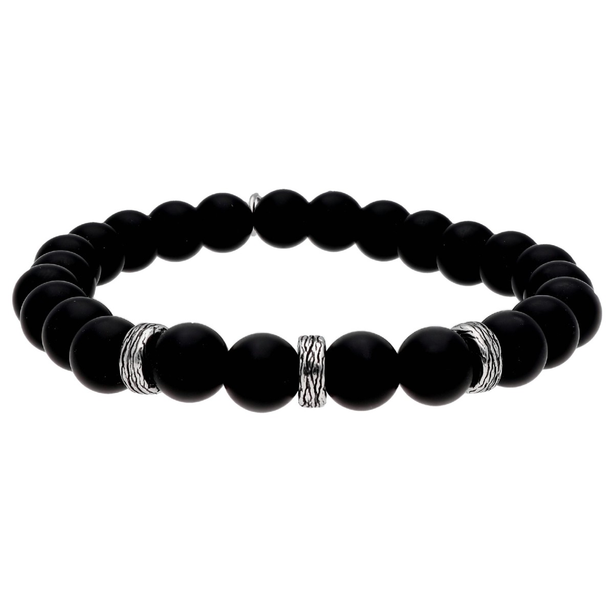 Pulsera acero y ónix - BALI098-OX