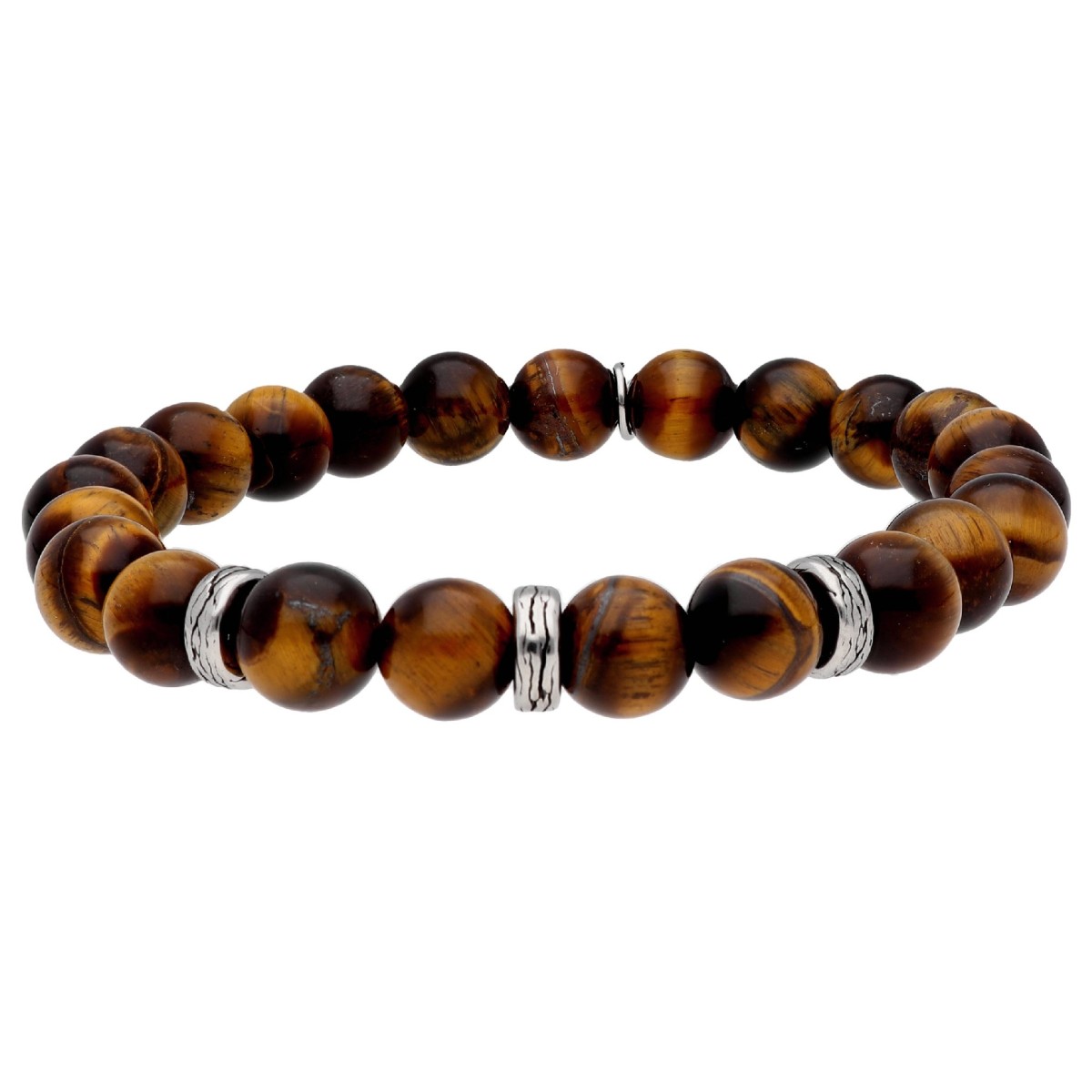 Pulsera acero y ojo de tigre - BALI098-TM