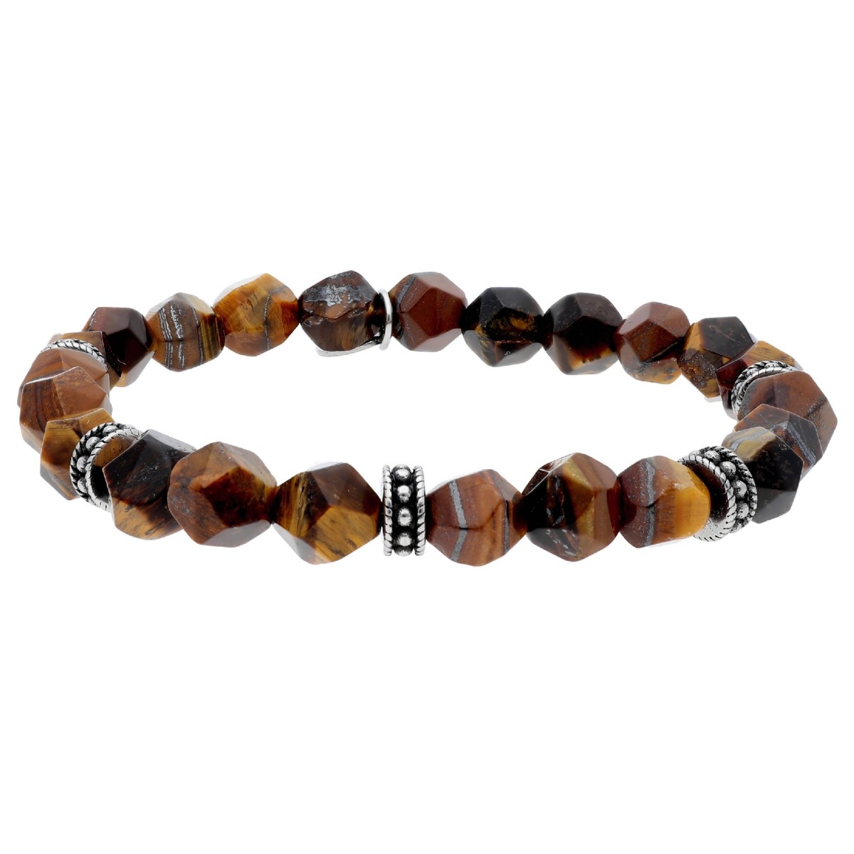 Pulsera acero y ojo de tigre - BALI099-TM