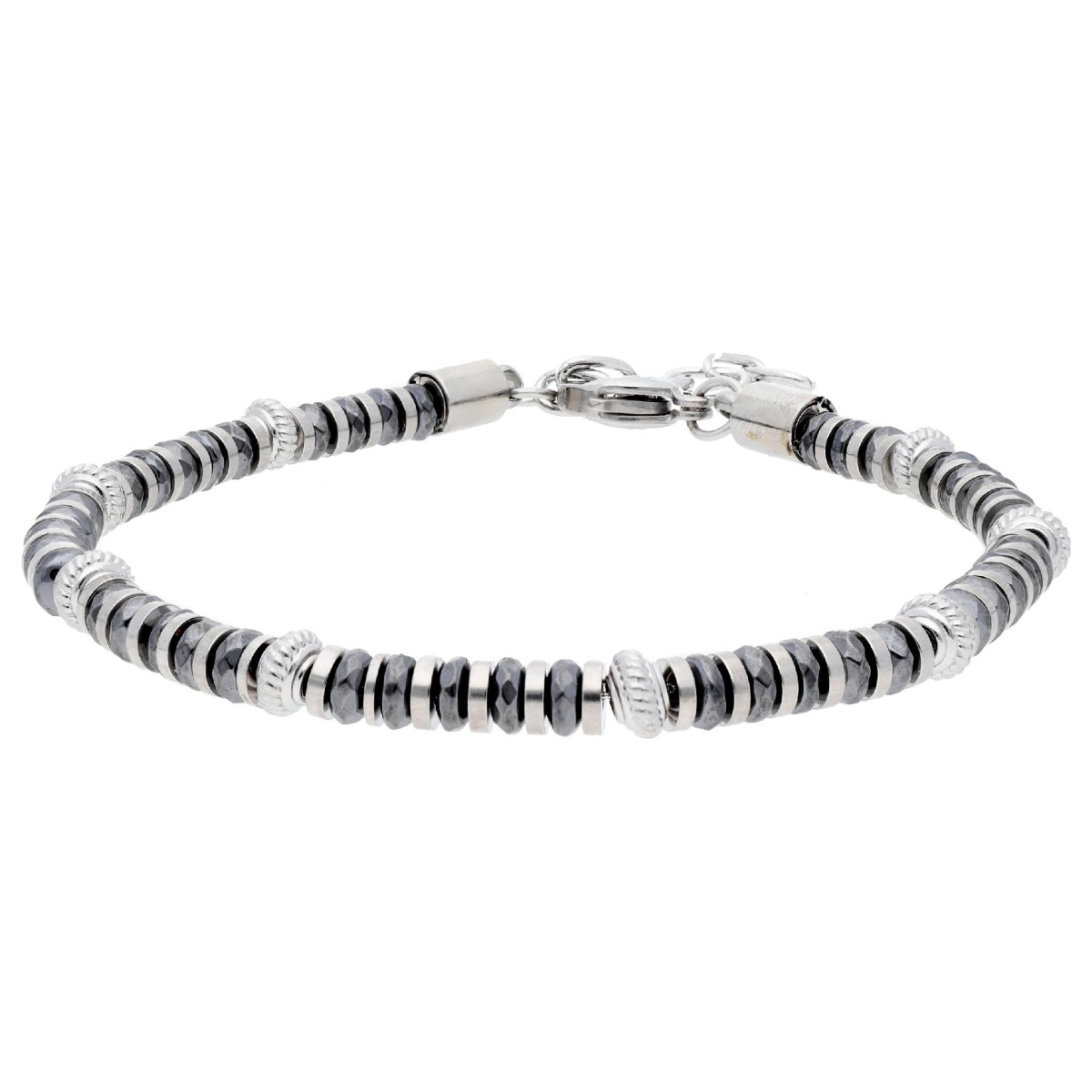 Pulsera acero y hematites - BALI101-H