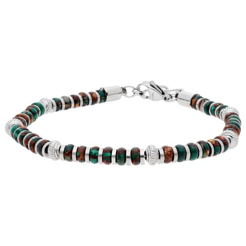 Pulsera acero y Imperial Stone - BALI101-IV