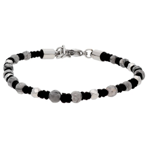 Pulsera acero y Map Stone - BALI104