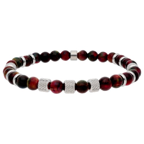 Pulsera acero y ojo de tigre - BALI105