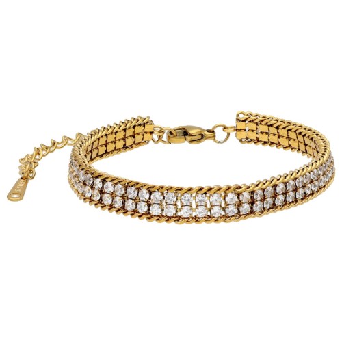 Pulsera acero y circonitas - CH140BR-D