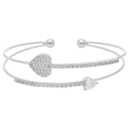 Pulsera corazones acero y circonitas - CH146BR