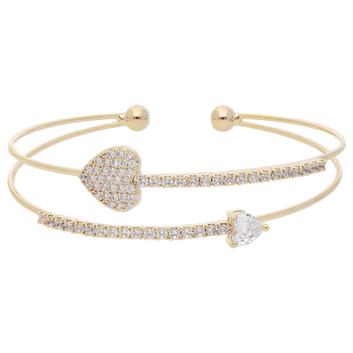 Pulsera corazones acero y circonitas - CH146BR-D