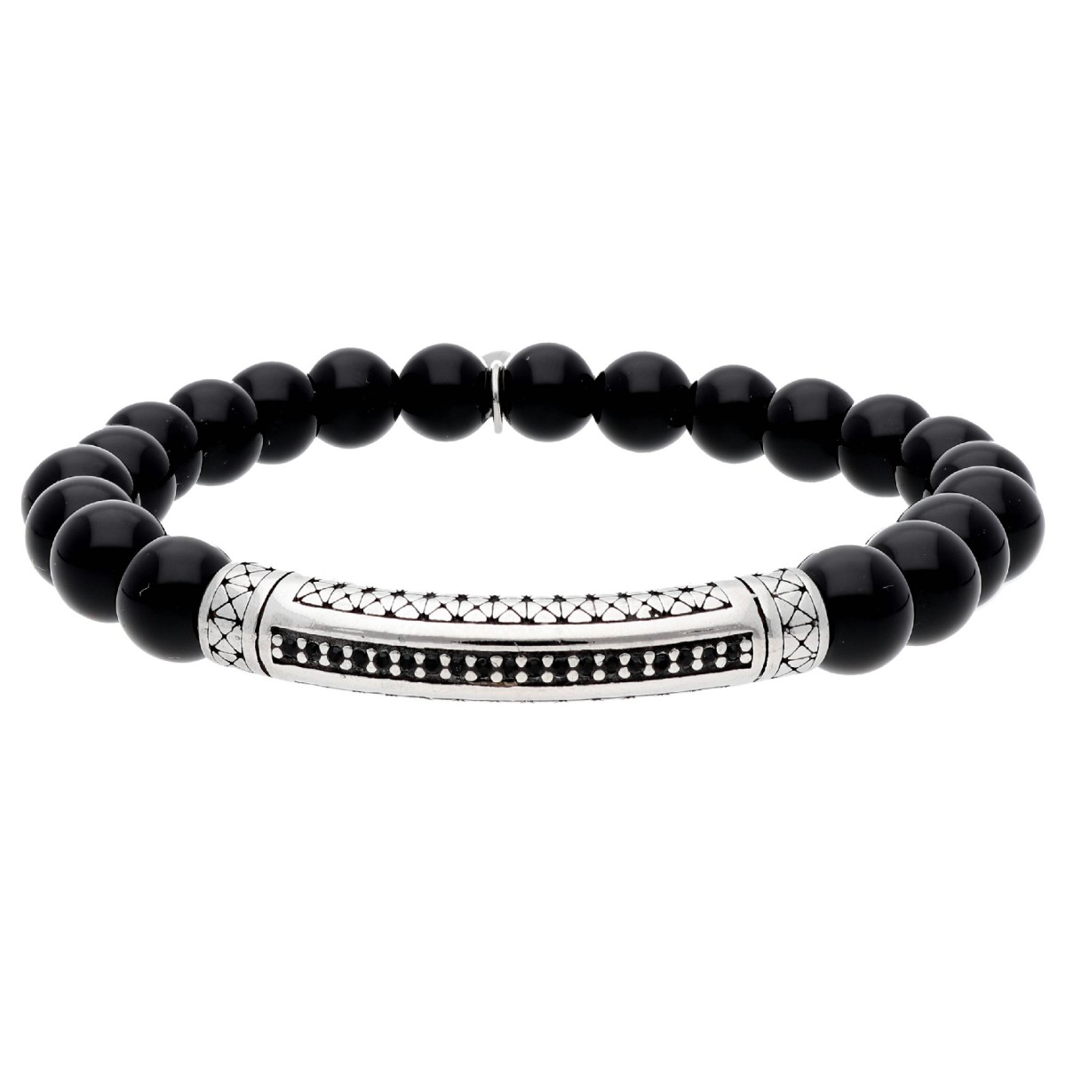 Pulsera acero y ónix - RB316