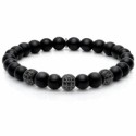 Pulsera acero y ónix 8mm - RB318