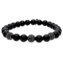 Pulsera acero y black agatha 8mm - RB319-BB