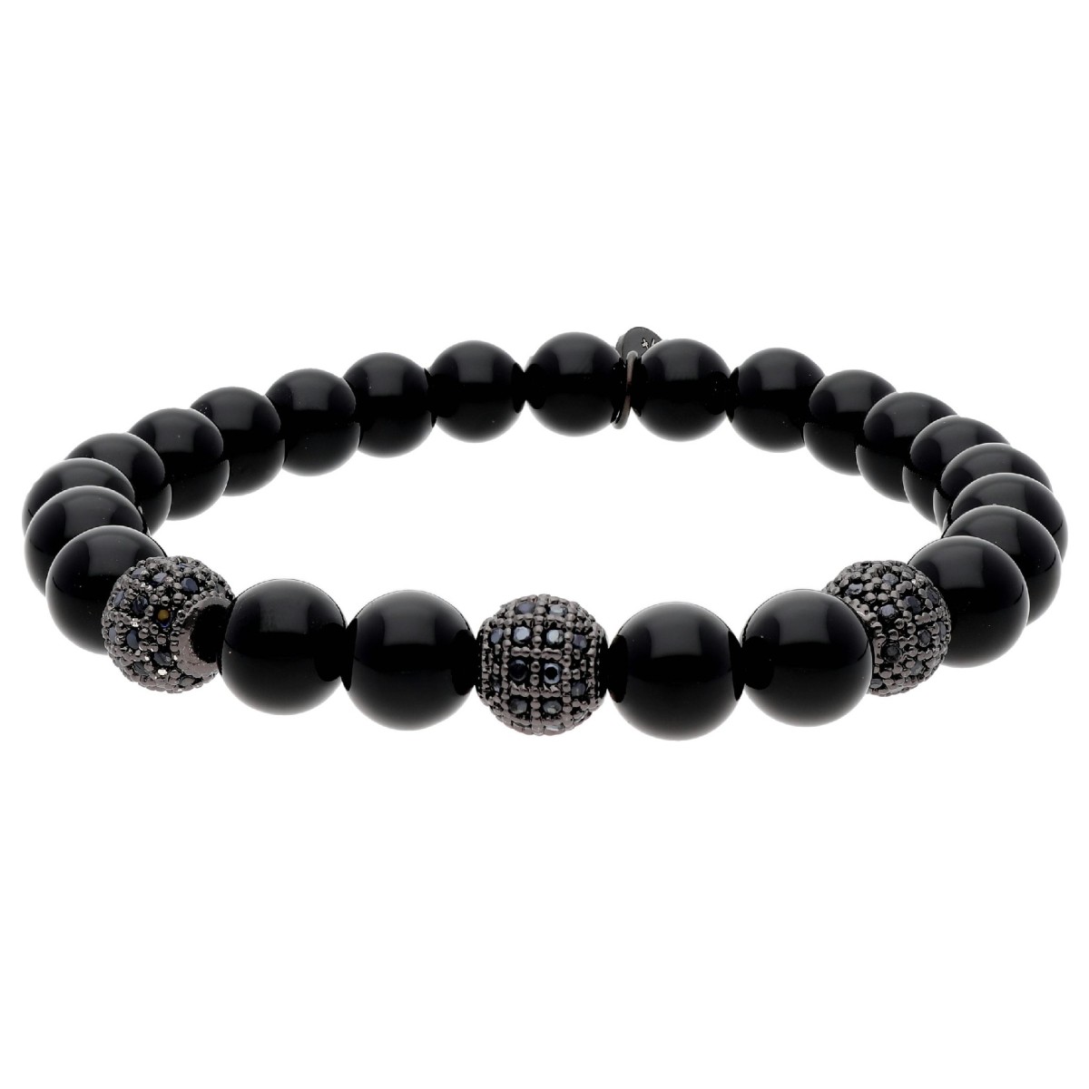 Pulsera acero y black agatha 8mm - RB319-BB