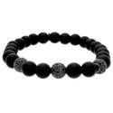 Pulsera acero y black agatha 8mm - RB319-BM
