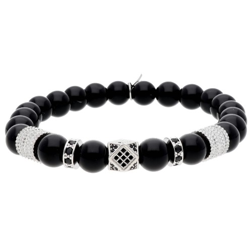 Pulsera acero y black agatha - RB321