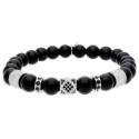 Pulsera acero y black agatha - RB321