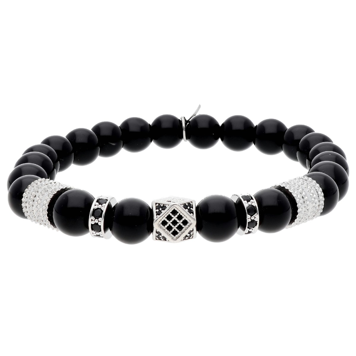 Pulsera acero y black agatha - RB321
