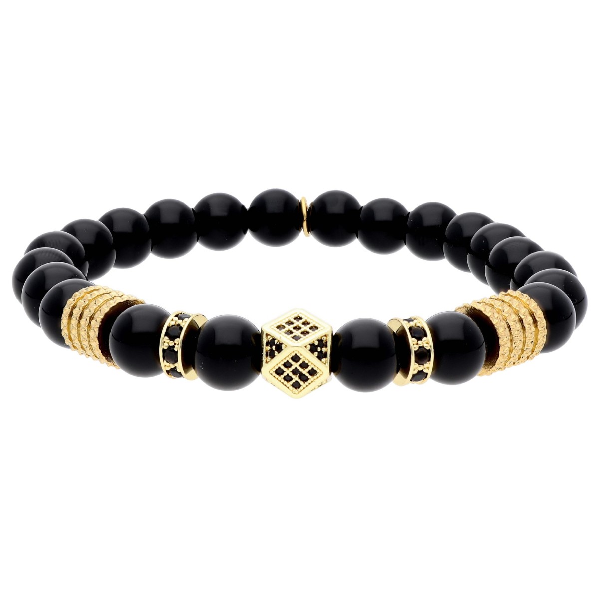 Pulsera acero y black agatha - RB321-D