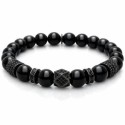 Pulsera acero y black agatha - RB321-N