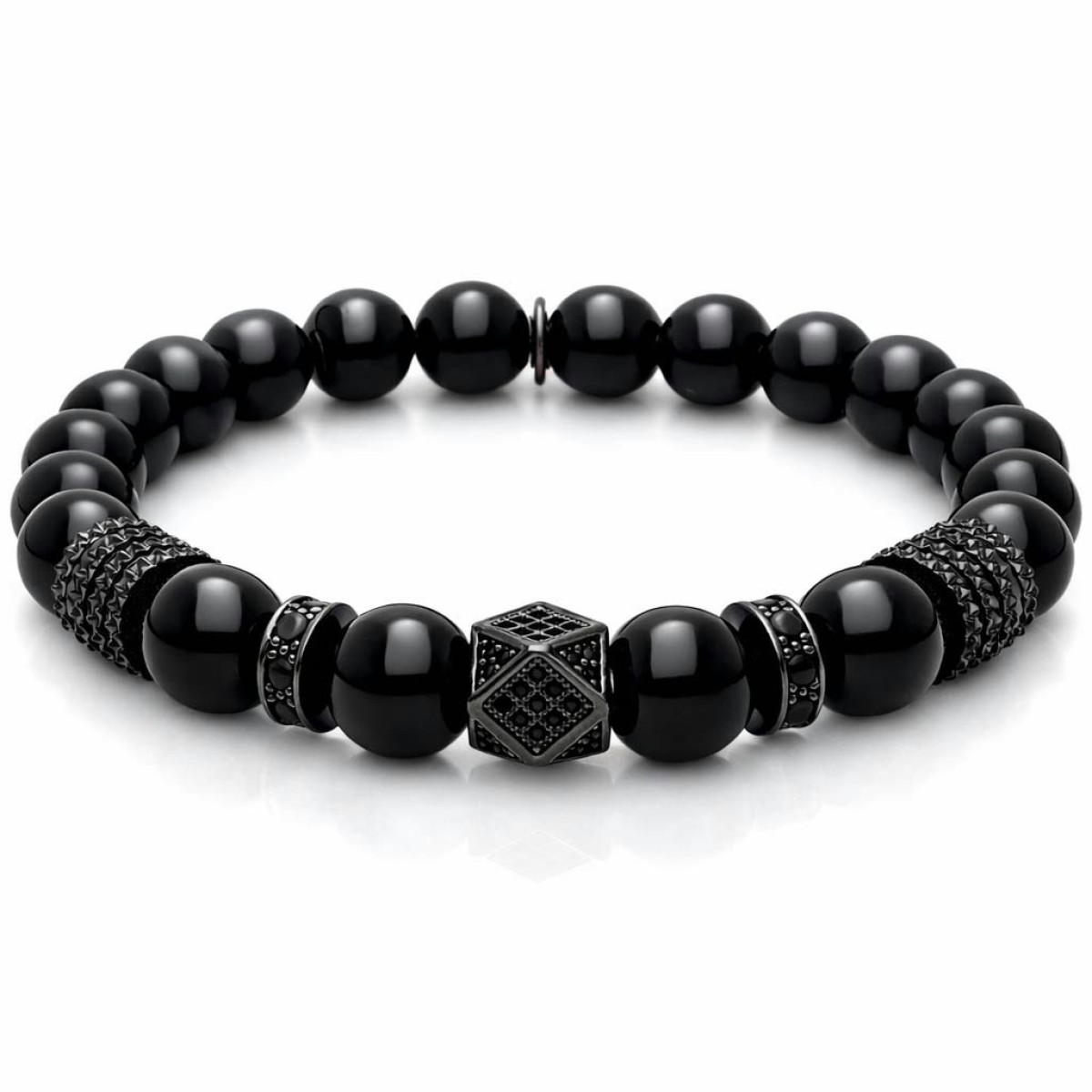 Pulsera acero y black agatha - RB321-N