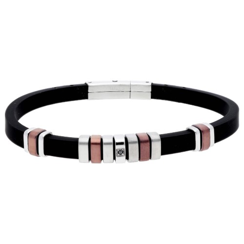 Pulsera caucho y acero - MTC204BR