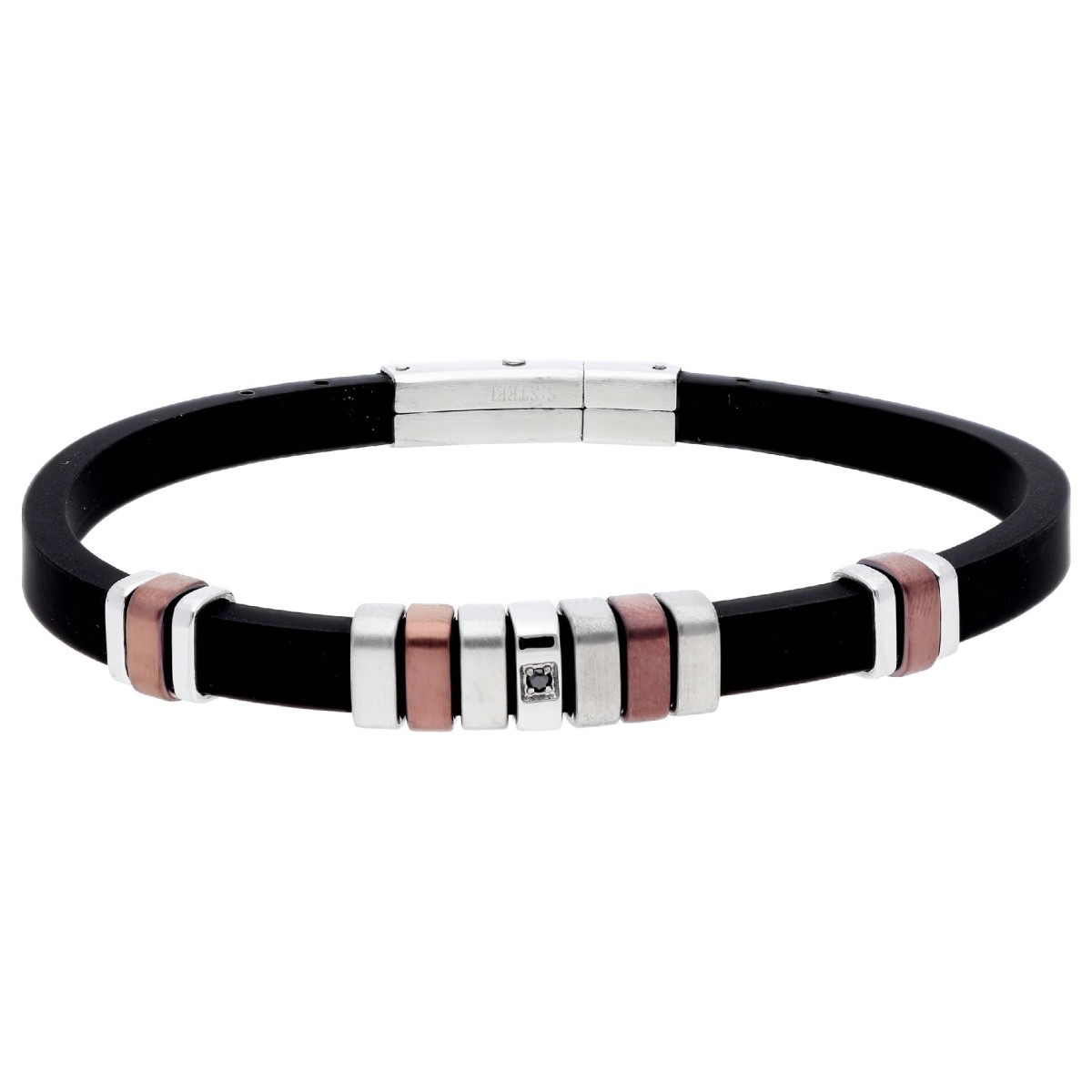 Pulsera caucho y acero - MTC204BR