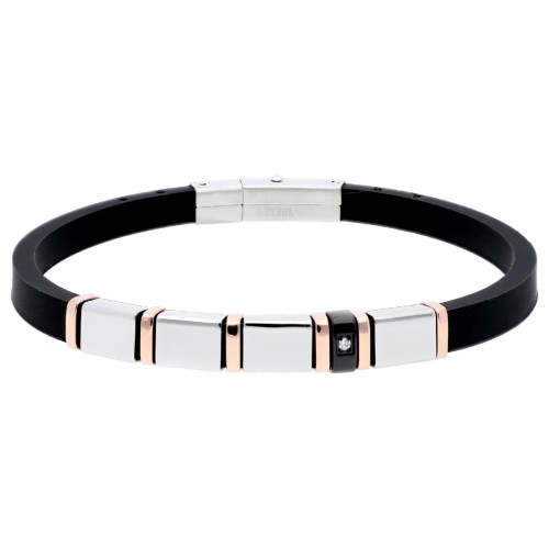 Pulsera caucho y acero - MTC207BR