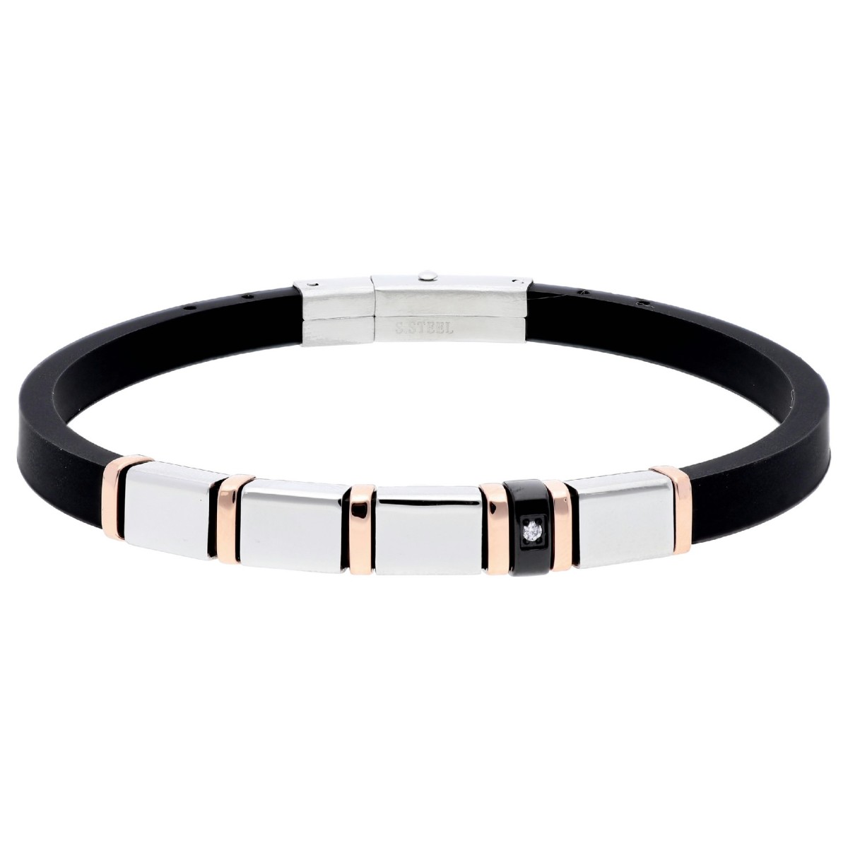 Pulsera caucho y acero - MTC207BR