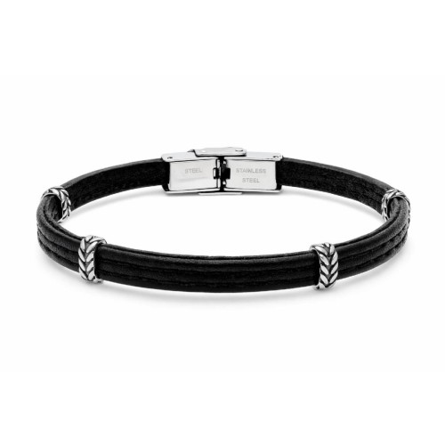 Pulsera piel y acero - 87BR044