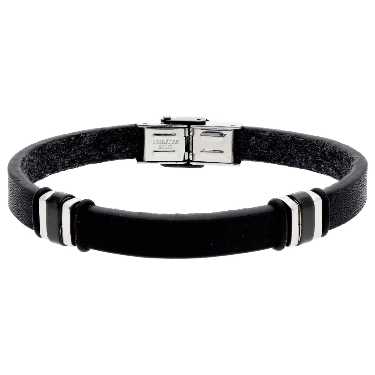 Pulsera piel y acero - 87BR046