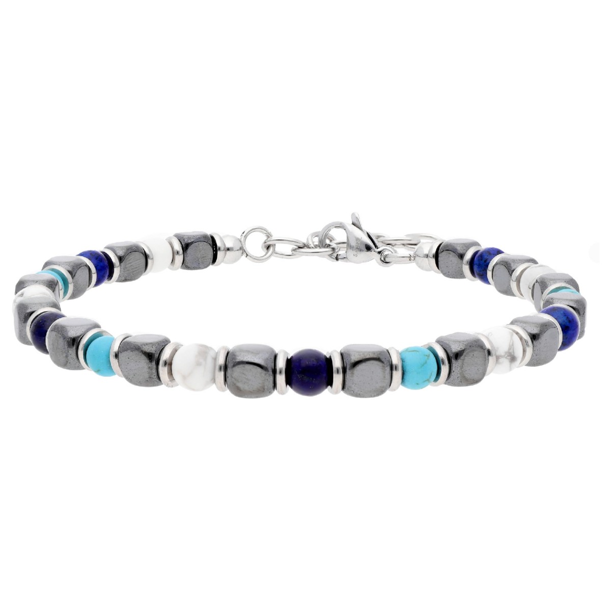 Pulsera acero y piedras naturales - BALI109