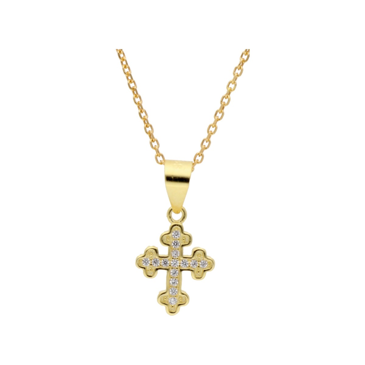 Colgante cruz plata y circonitas - LAD4804CL-D