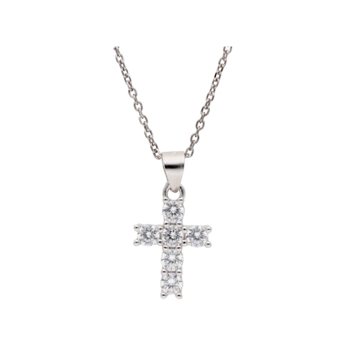 Colgante cruz plata y circonitas - LAD4806CL