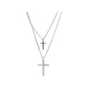 Colgante cruz plata y circonitas - LAD4808CL