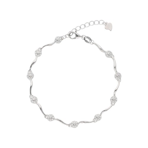 Pulsera plata y circonitas - LAD4814BR