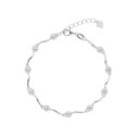 Pulsera plata y circonitas - LAD4814BR