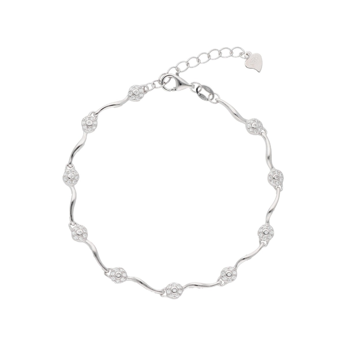 Pulsera plata y circonitas - LAD4814BR