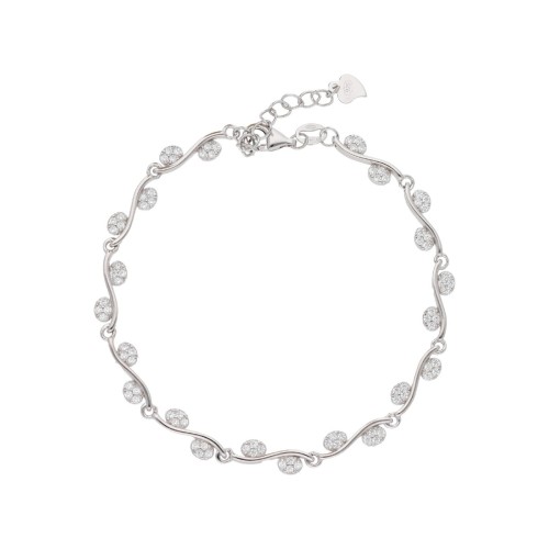 Pulsera plata y circonitas - LAD4815BR
