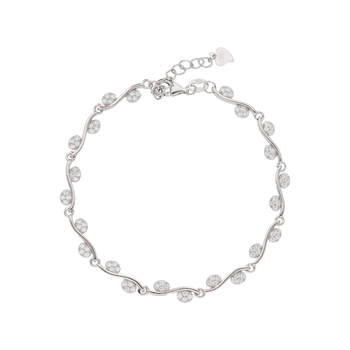 Pulsera plata y circonitas - LAD4815BR