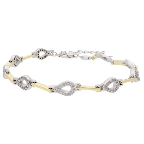 Pulsera plata y circonitas - LAD4817BR