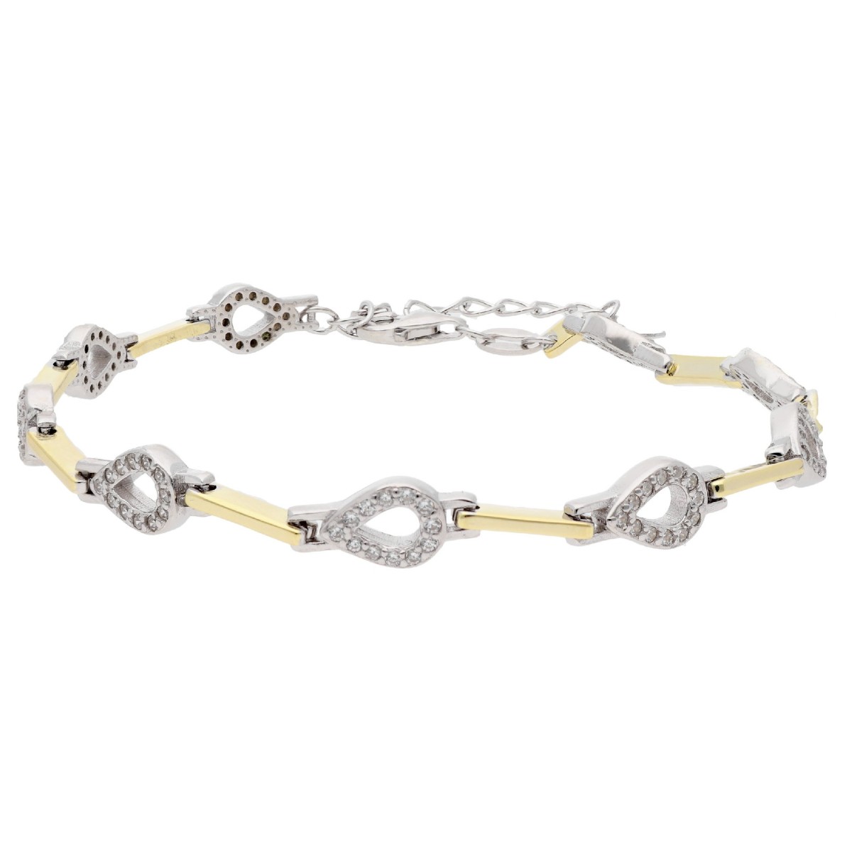 Pulsera plata y circonitas - LAD4817BR