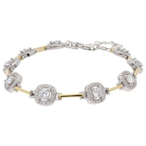 Pulsera plata y circonitas - LAD4819BR